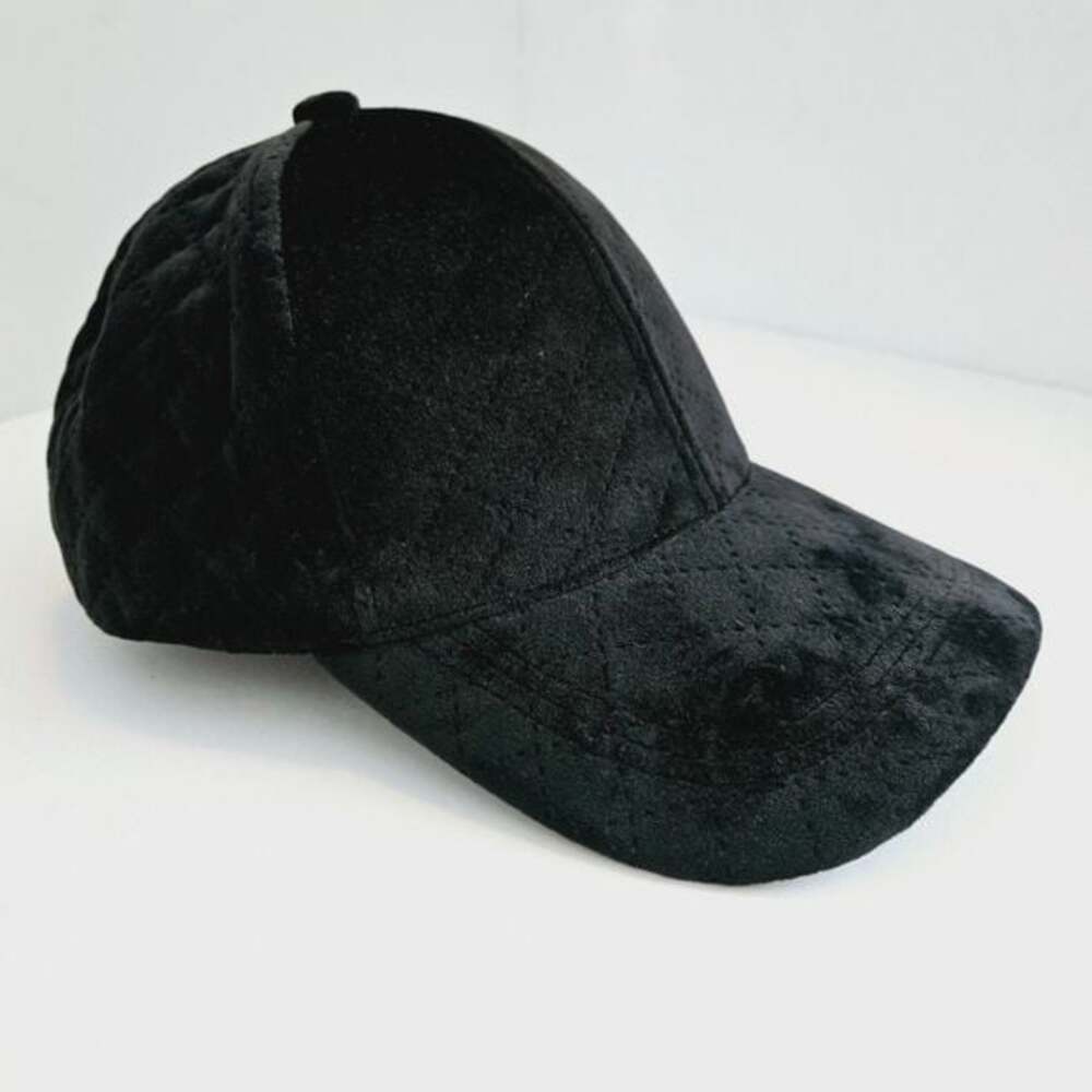 MIXIT Velvet Crosshatch Black Adjustable Women's Baseball Hat Cap